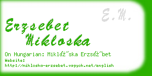 erzsebet mikloska business card